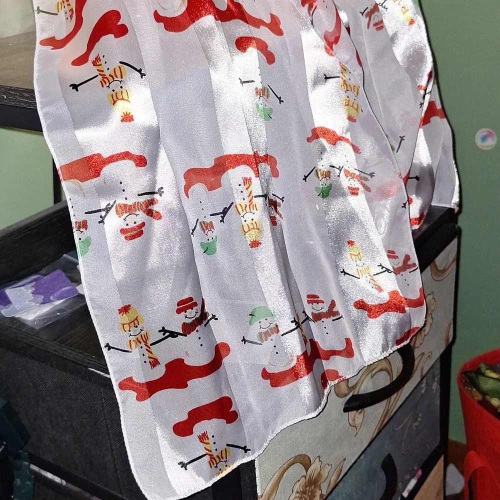 Festive Snowman Patterned Scarf